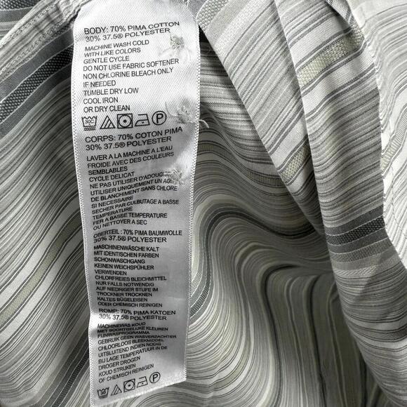 Tommy Bahama Relaxed Fit Striped Shirt XL Tall Made in Peru Cotton Modal Blend - Picture 10 of 12